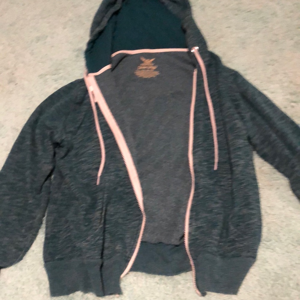 Women’s dark teal zip up hoodie (L)